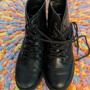 Black Lace-Up Boots